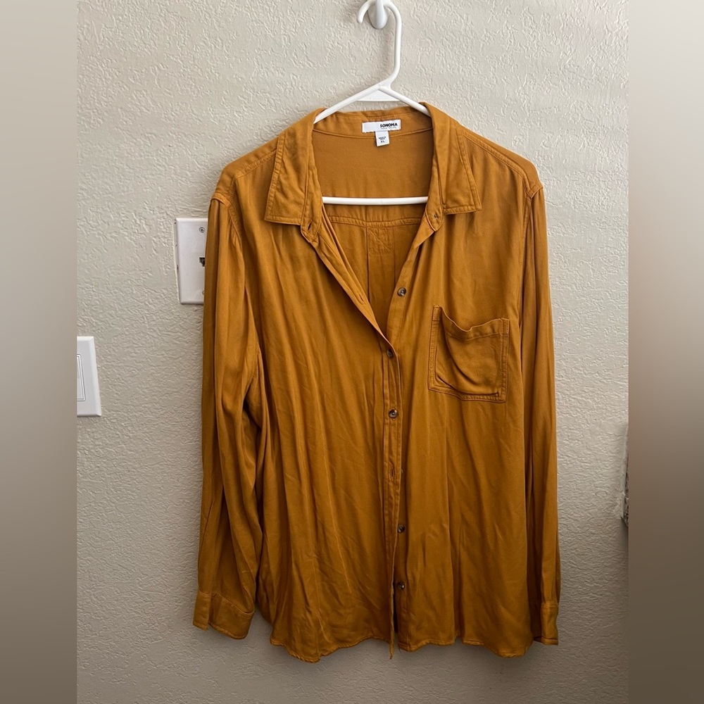 Mustard yellow women’s button down